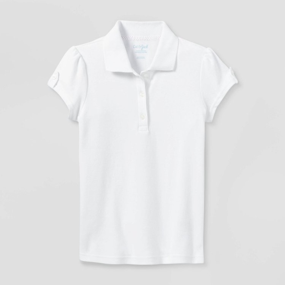Cat & Jack White Polo Shirt School Uniforms Short Sleeves NWOT